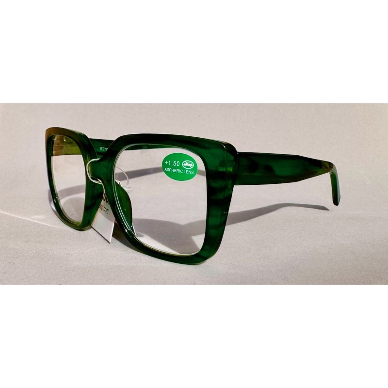 Lunettes loupes Grand carré vert
