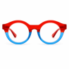 Lunettes loupes Bicolore rouge et bleu